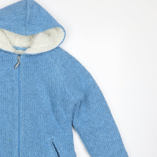 Weird Fish Women Blue M Hooded Fleece Full Zip Jacket