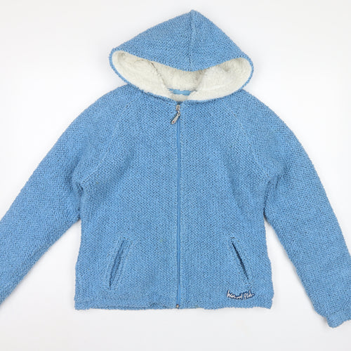 Weird Fish Women Blue M Hooded Fleece Full Zip Jacket