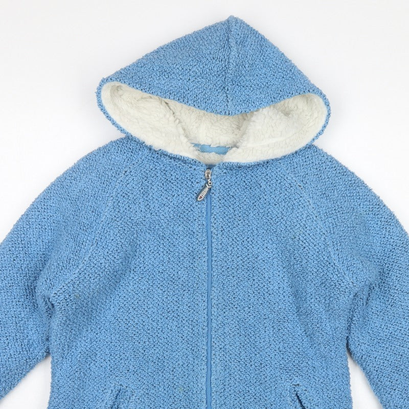 Weird Fish Women Blue M Hooded Fleece Full Zip Jacket