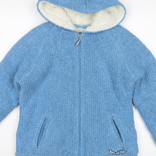 Weird Fish Women Blue M Hooded Fleece Full Zip Jacket