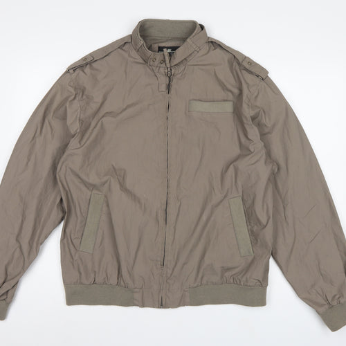 Drone Star Men’s Brown XL Military Bomber Jacket Full Zip