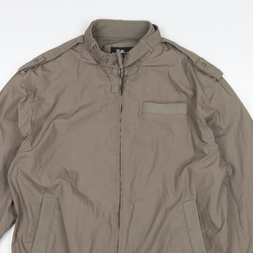 Drone Star Men’s Brown XL Military Bomber Jacket Full Zip