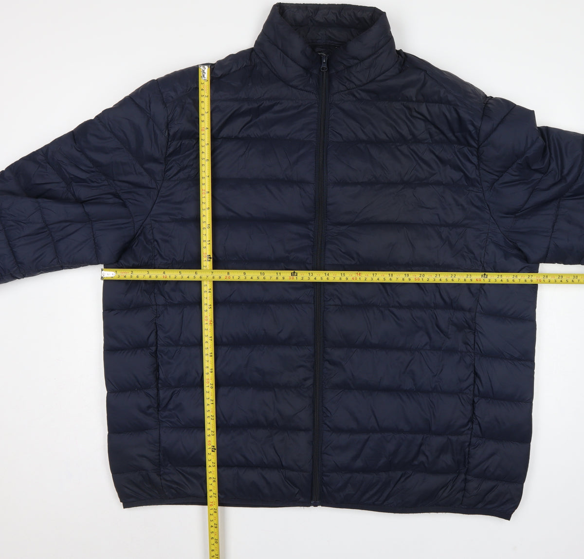 TU Men's Blue 2XL Puffer Jacket Quilted Full Zip Polyamide