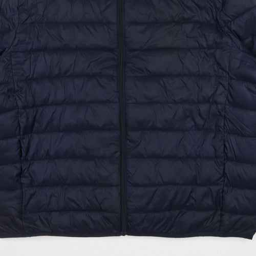 TU Men's Blue 2XL Puffer Jacket Quilted Full Zip Polyamide