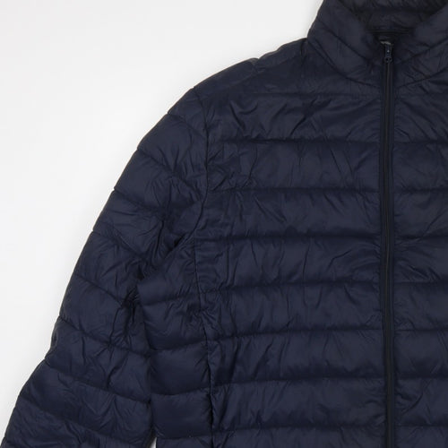 TU Men's Blue 2XL Puffer Jacket Quilted Full Zip Polyamide