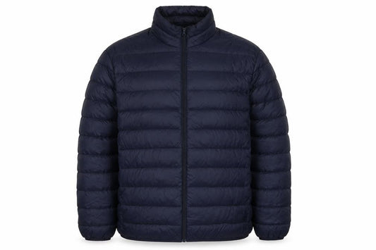 TU Men's Blue 2XL Puffer Jacket Quilted Full Zip Polyamide
