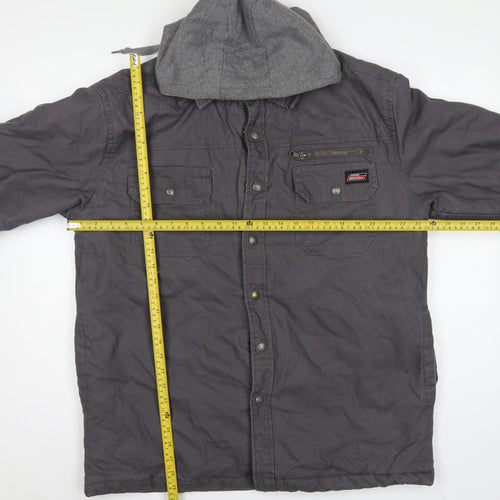 Dickies Men's Grey L Basic Hooded Cotton Workwear Jacket Lined