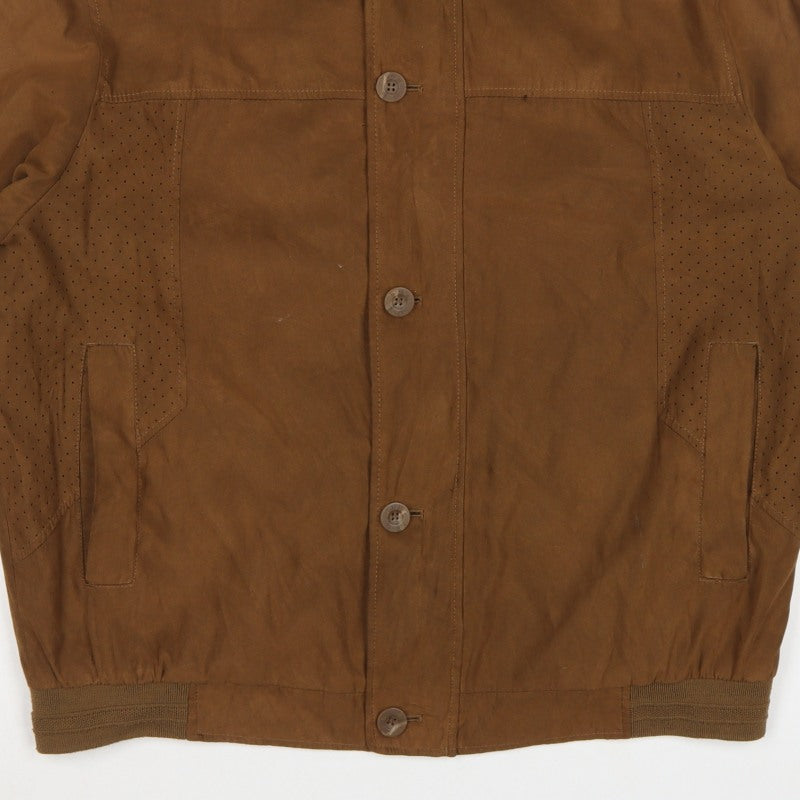 Baxa Peklu Men’s Brown Large Basic Jacket Faux Suede Stand Collar