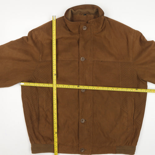Baxa Peklu Men’s Brown Large Basic Jacket Faux Suede Stand Collar