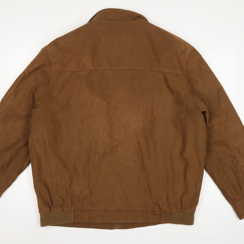 Baxa Peklu Men’s Brown Large Basic Jacket Faux Suede Stand Collar