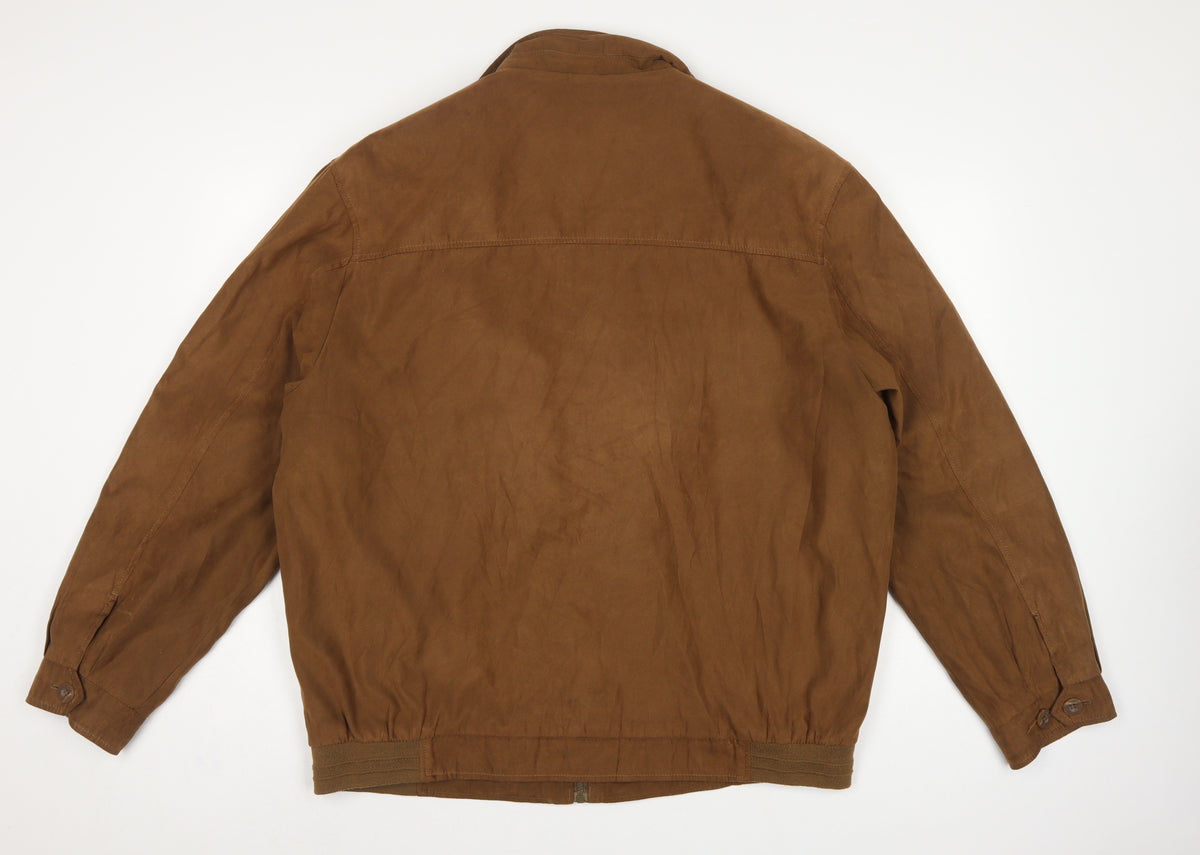 Baxa Peklu Men’s Brown Large Basic Jacket Faux Suede Stand Collar