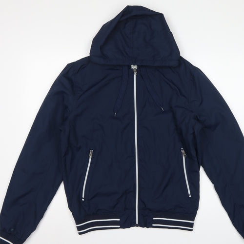 Cedarwood State Men’s Blue Medium Hooded Bomber Jacket Full Zip