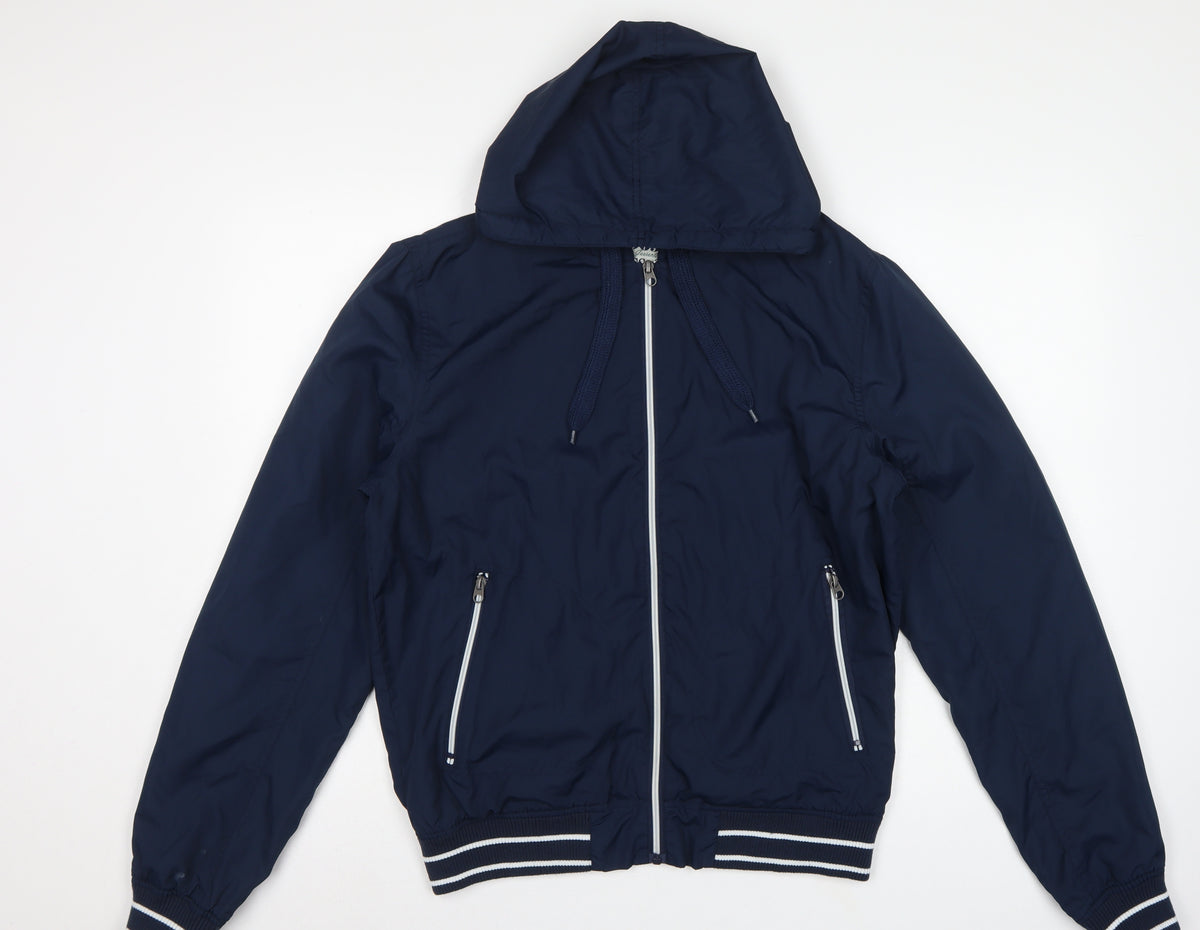 Cedarwood State Men’s Blue Medium Hooded Bomber Jacket Full Zip