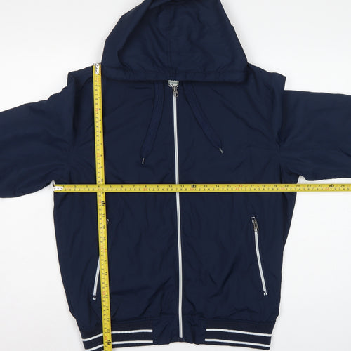 Cedarwood State Men’s Blue Medium Hooded Bomber Jacket Full Zip