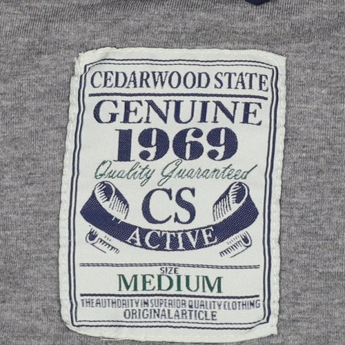 Cedarwood State Men’s Blue Medium Hooded Bomber Jacket Full Zip