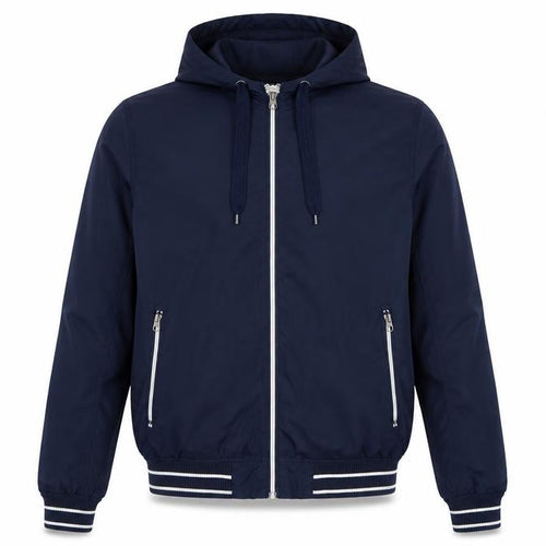 Cedarwood State Men’s Blue Medium Hooded Bomber Jacket Full Zip