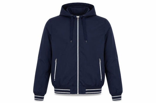 Cedarwood State Men’s Blue Medium Hooded Bomber Jacket Full Zip