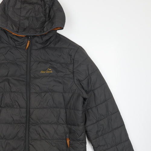 Peter Storm Men Black S Puffer Jacket Hooded Quilted Outdoor