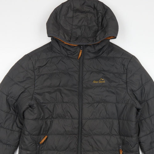 Peter Storm Men Black S Puffer Jacket Hooded Quilted Outdoor