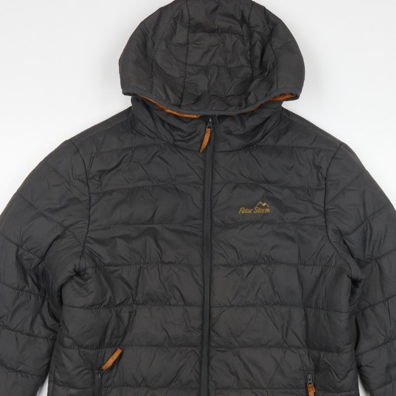 Peter Storm Men Black S Puffer Jacket Hooded Quilted Outdoor