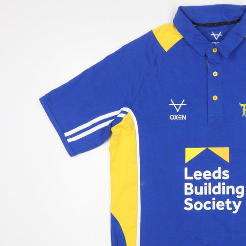 Oxen Men’s Blue XL Leeds Rhinos Rugby Polo Jersey Shirt
