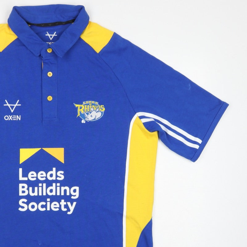 Oxen Men’s Blue XL Leeds Rhinos Rugby Polo Jersey Shirt