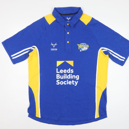 Oxen Men’s Blue XL Leeds Rhinos Rugby Polo Jersey Shirt