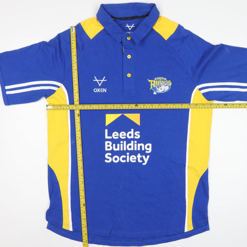 Oxen Men’s Blue XL Leeds Rhinos Rugby Polo Jersey Shirt