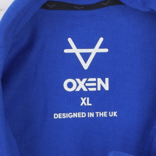 Oxen Men’s Blue XL Leeds Rhinos Rugby Polo Jersey Shirt