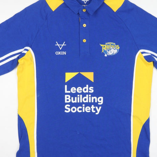 Oxen Men’s Blue XL Leeds Rhinos Rugby Polo Jersey Shirt