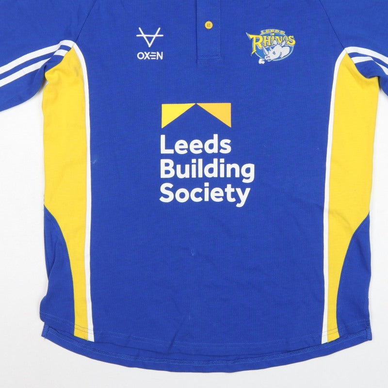 Oxen Men’s Blue XL Leeds Rhinos Rugby Polo Jersey Shirt