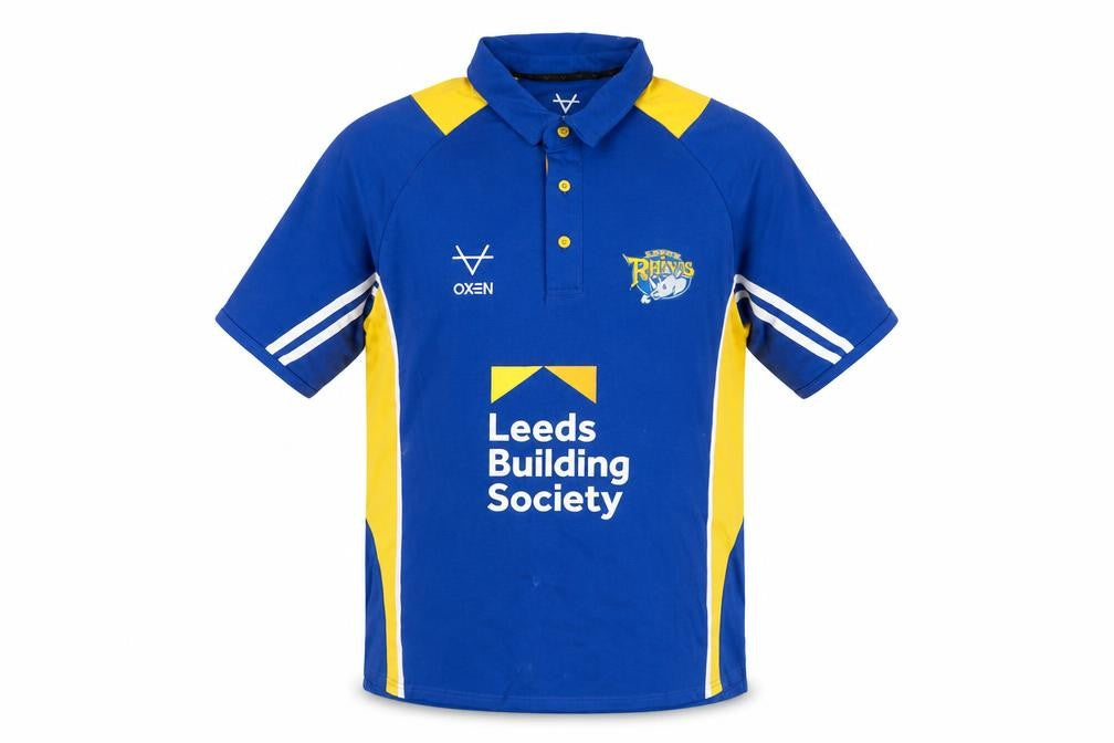 Oxen Men’s Blue XL Leeds Rhinos Rugby Polo Jersey Shirt