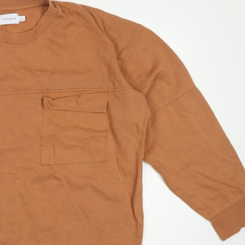 Additional view of Topman Men’s Brown L Crew Neck Pocket Pullover Sweatshirt