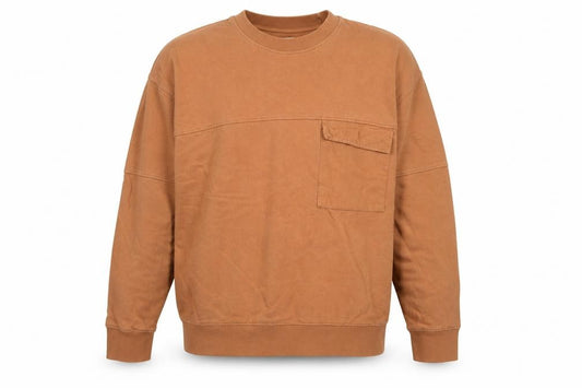 Topman Men’s Brown L Crew Neck Pocket Pullover Sweatshirt