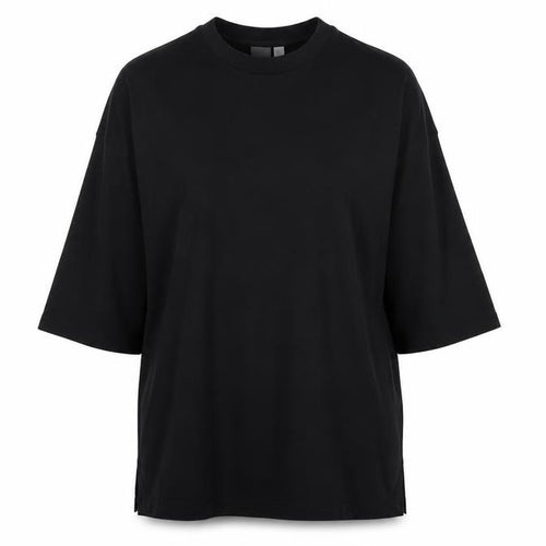 ASOS Women Black L Oversized High Neck Cotton Basic T-Shirt
