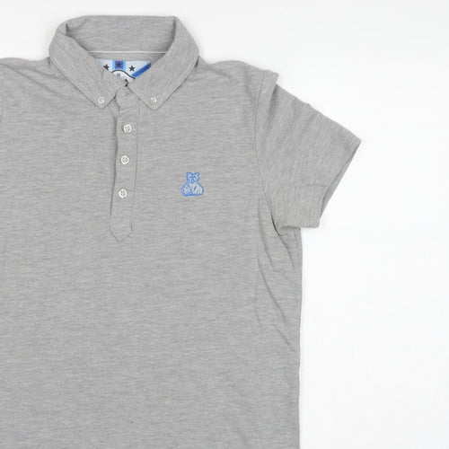 Huddersfield Town Men’s Grey M Football Embroidered Polo Shirt