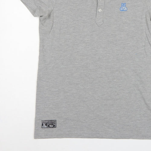 Huddersfield Town Men’s Grey M Football Embroidered Polo Shirt