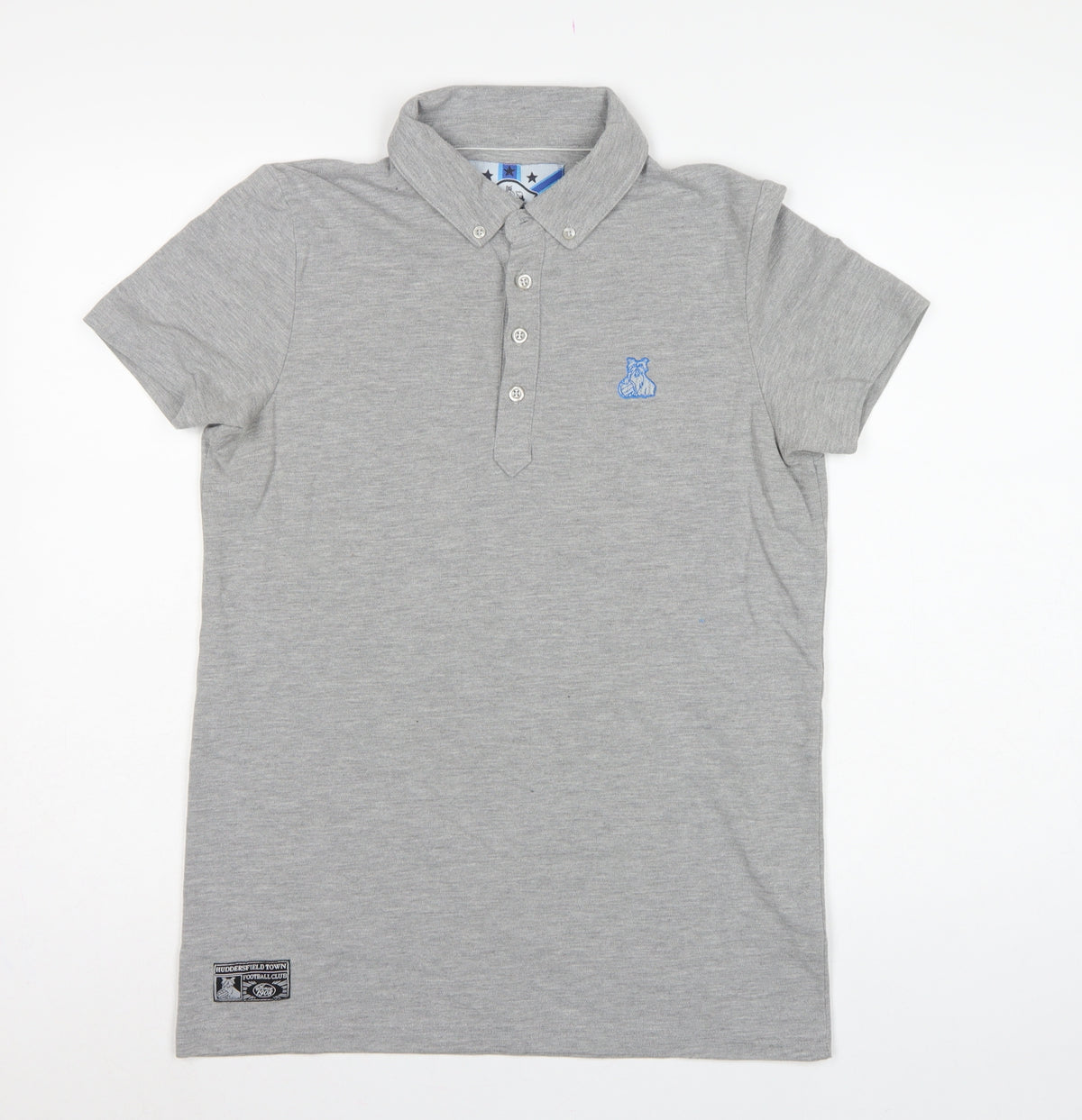 Huddersfield Town Men’s Grey M Football Embroidered Polo Shirt