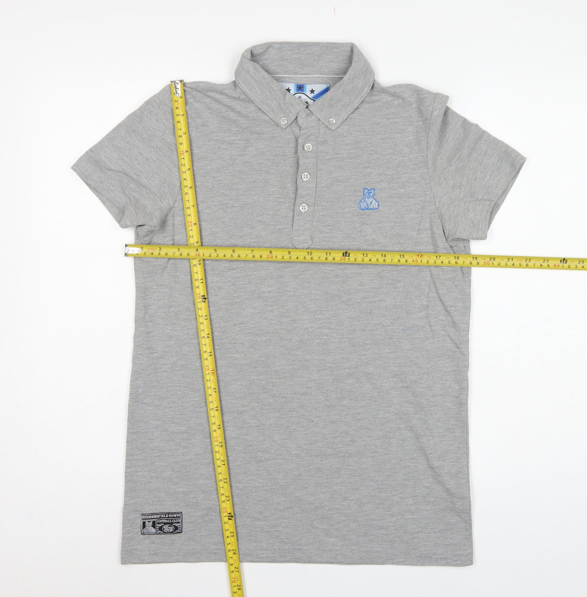 Huddersfield Town Men’s Grey M Football Embroidered Polo Shirt