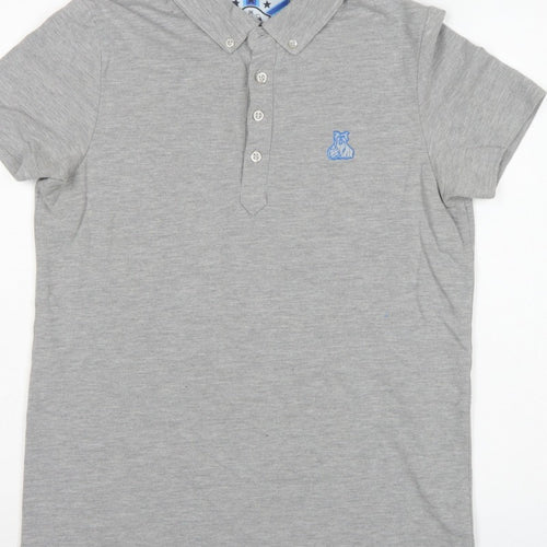 Huddersfield Town Men’s Grey M Football Embroidered Polo Shirt