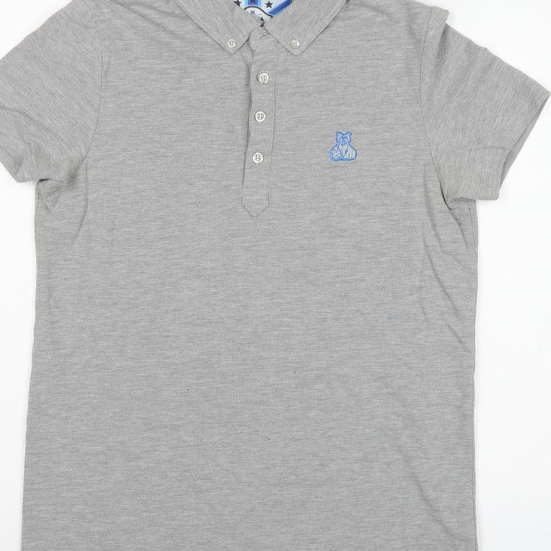 Huddersfield Town Men’s Grey M Football Embroidered Polo Shirt