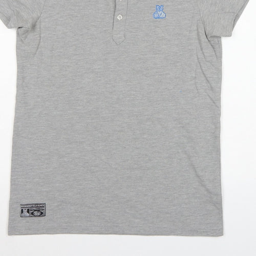Huddersfield Town Men’s Grey M Football Embroidered Polo Shirt