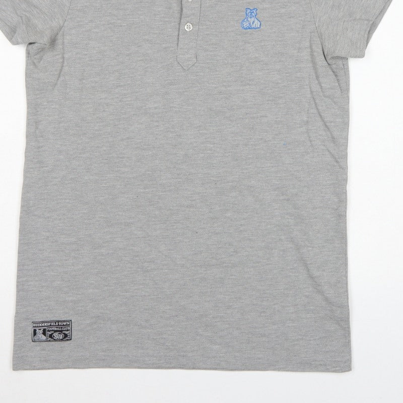 Huddersfield Town Men’s Grey M Football Embroidered Polo Shirt