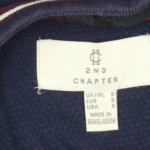 2nd Chapter Men's Blue S Cotton Piqué Short Sleeve Polo Contrast Pocket