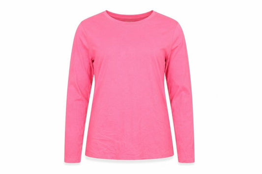 Lands' End Women Pink XS Petite Basic Cotton Long Sleeve T-Shirt