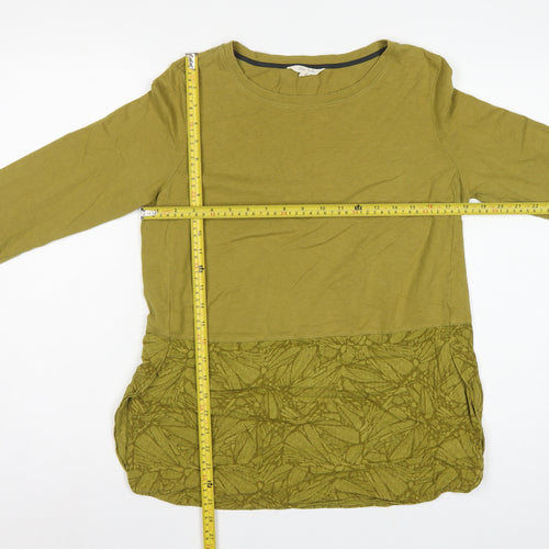 White Stuff Women Green UK 12 Long Sleeve Floral Hem Tunic Top