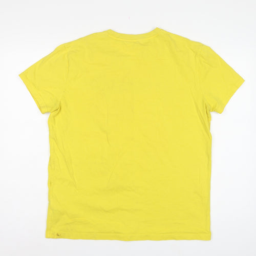 Superdry Men’s Yellow L Logo Graphic Crew Neck Short Sleeve T-Shirt