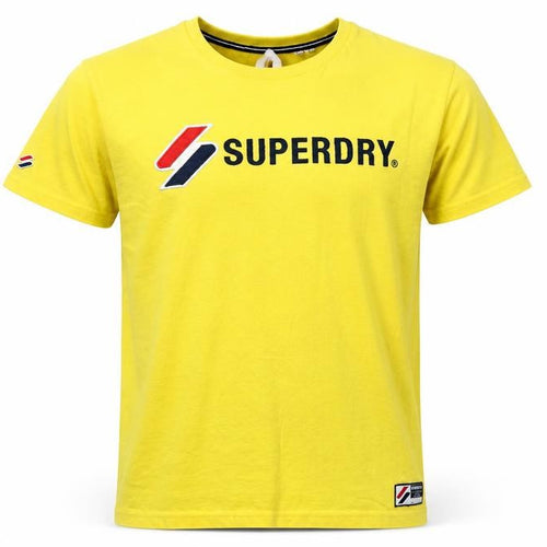 Superdry Men’s Yellow L Logo Graphic Crew Neck Short Sleeve T-Shirt