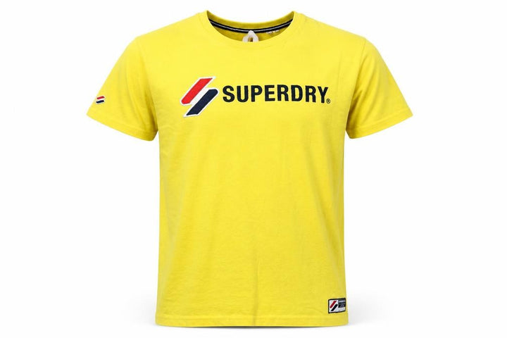Superdry Men’s Yellow L Logo Graphic Crew Neck Short Sleeve T-Shirt