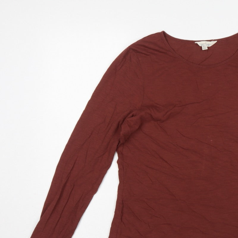 Seasalt Cornwall Women Brown UK 14 Basic Organic Cotton Scoop Neck Top